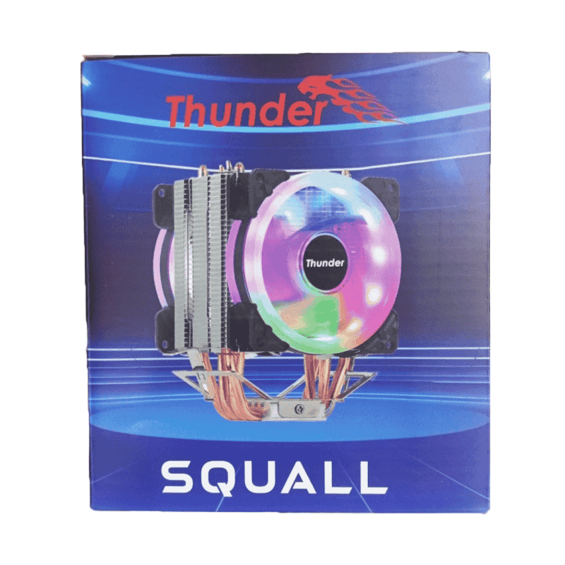 Thunder Squall TAC-225 ARGB CPU Air Cooler – 4 Copper Heatpipes, Dual Fan