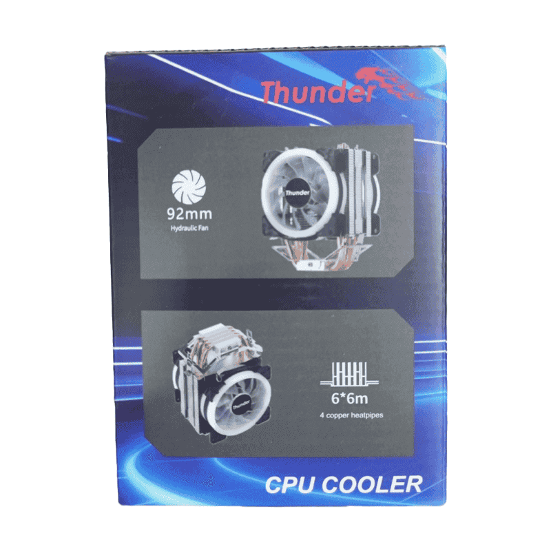 Thunder Squall TAC-225 ARGB CPU Air Cooler – 4 Copper Heatpipes, Dual Fan - Image 2