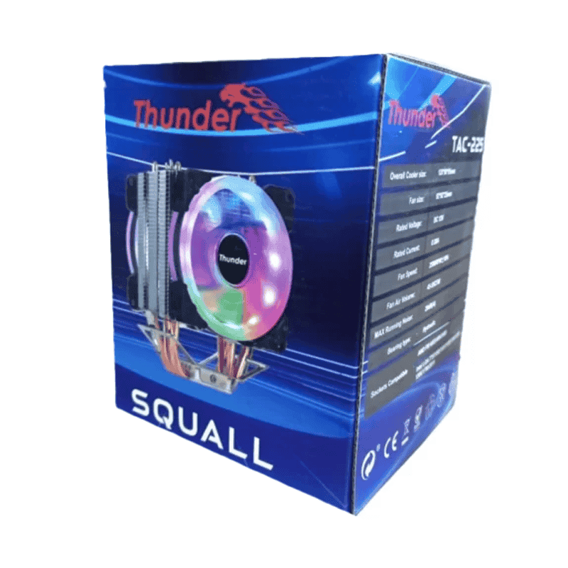 Thunder Squall TAC-225 ARGB CPU Air Cooler – 4 Copper Heatpipes, Dual Fan - Image 3