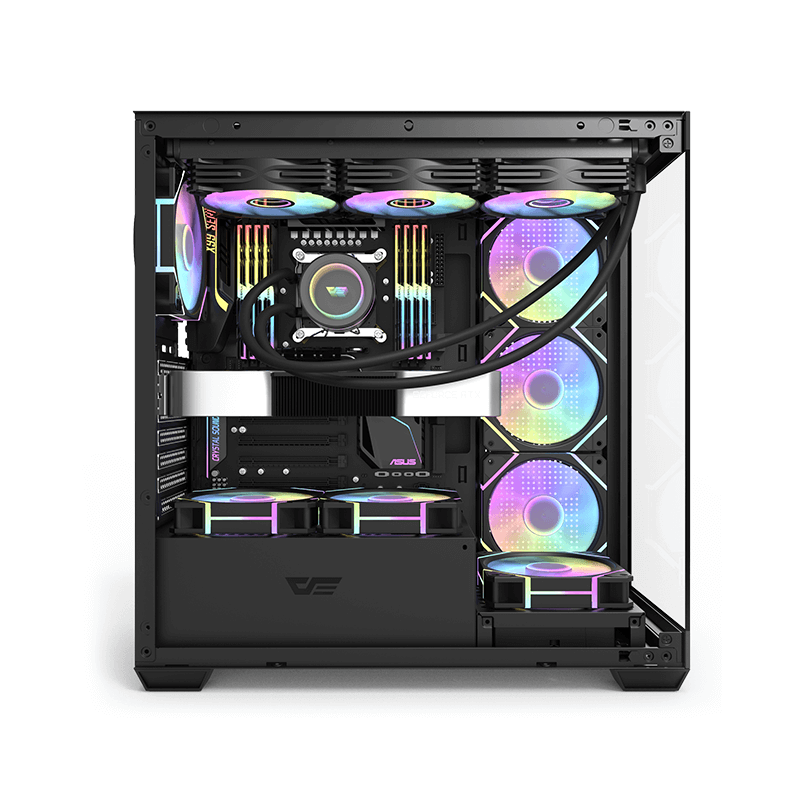 DarkFlash DS900 ATX PC Case 270° Panoramic Glass Mid-Tower ATX Case – Black Dust-Proof - Image 2