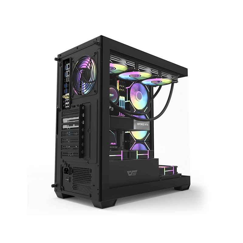 DarkFlash DS900 ATX PC Case 270° Panoramic Glass Mid-Tower ATX Case – Black Dust-Proof - Image 3