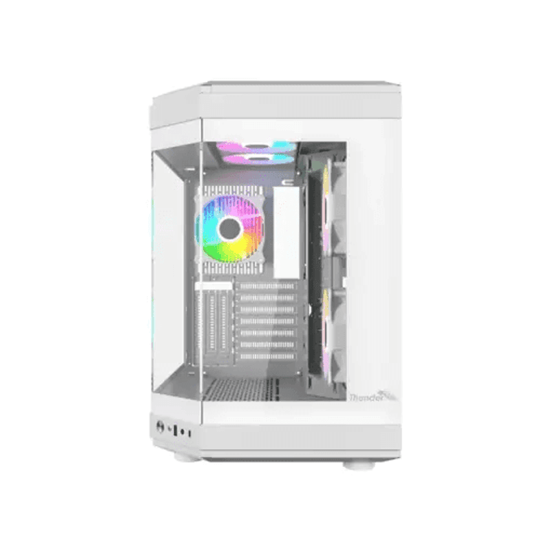 Thunder Carbon TGC-639W White ATX Gaming Case with Tempered Glass High Airflow PC Chassis - Image 2