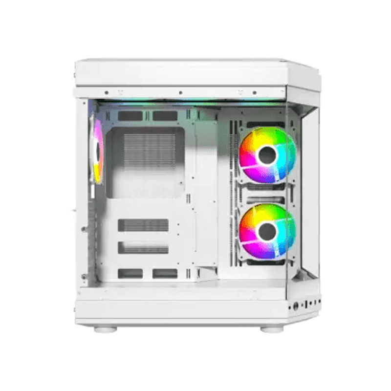 Thunder Carbon TGC-639W White ATX Gaming Case with Tempered Glass High Airflow PC Chassis - Image 4