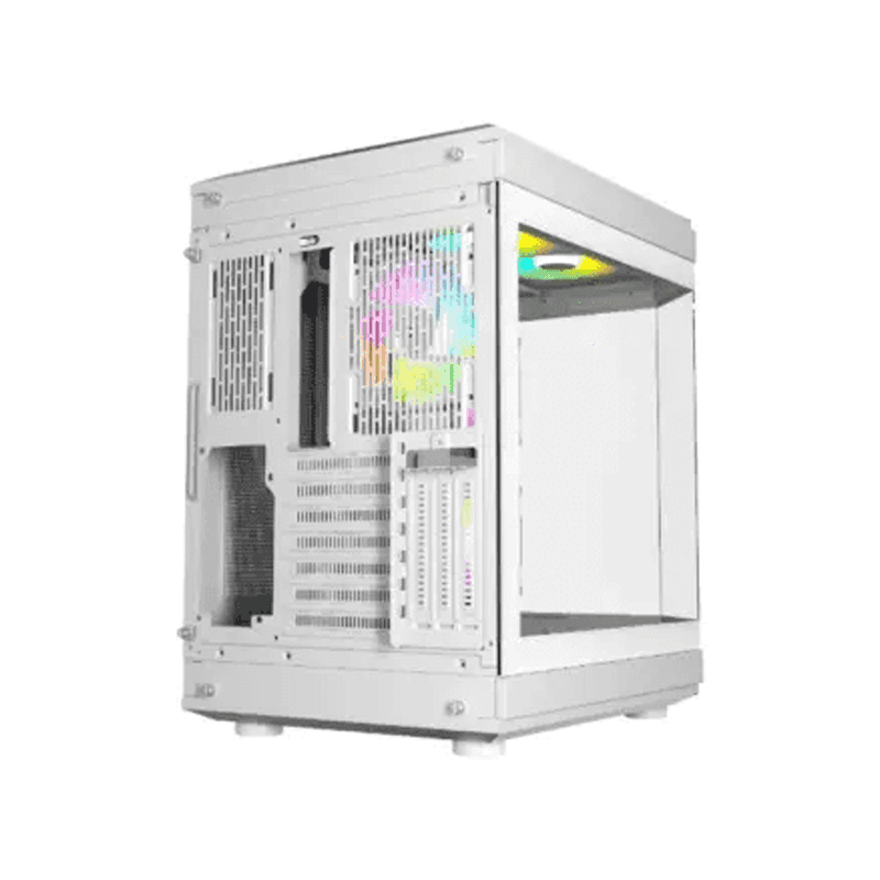 Thunder Carbon TGC-639W White ATX Gaming Case with Tempered Glass High Airflow PC Chassis - Image 3