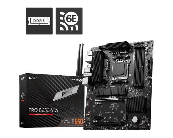 MSI PRO B650-S WIFI ATX AM5 DDR5 Gaming Motherboard