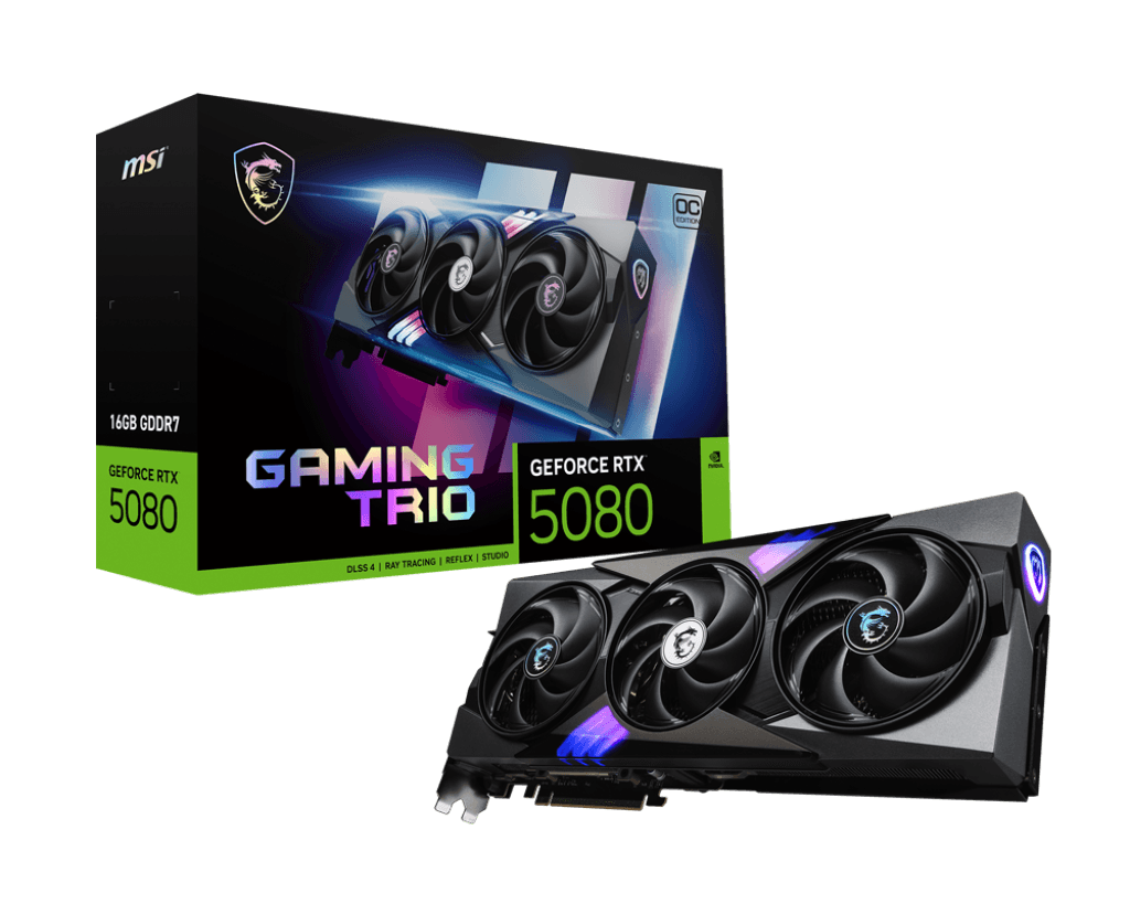 MSI GeForce RTX 5080 Gaming Trio OC 16GB Graphics Card