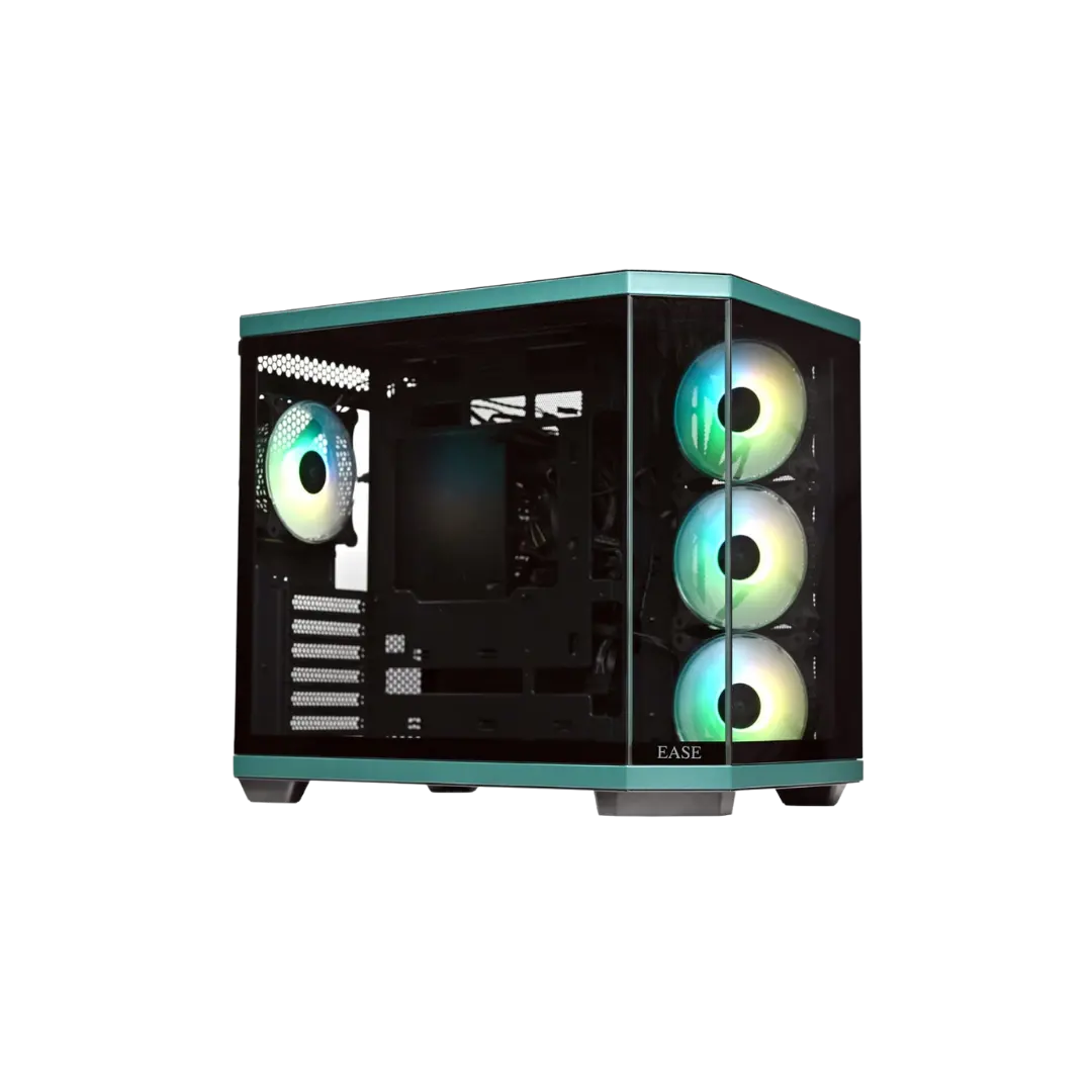 EASE EC124B Tempered Glass ATX Gaming Case – Black