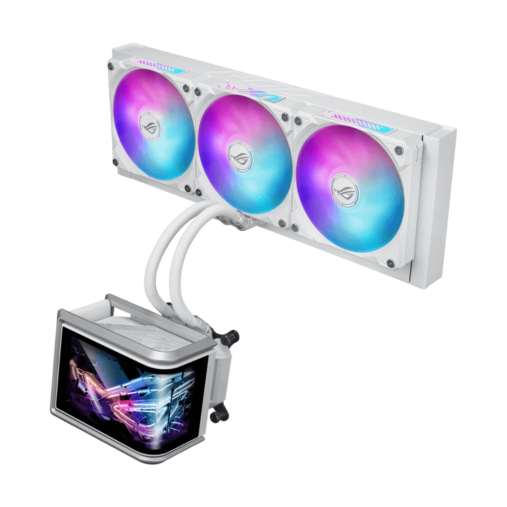 Asus ROG Ryuo IV SLC 360 ARGB 360mm Amoled AIO Liquid CPU Cooler – Black/White