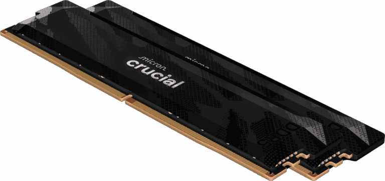 Crucial Pro OC 32GB (2x16GB) 6400MT/s CL32 DDR5 Desktop Memory – Black/White