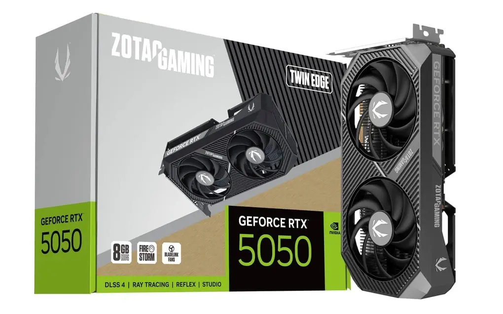 ZOTAC GeForce RTX 5050 Twin Edge 2-Fan Graphics Card